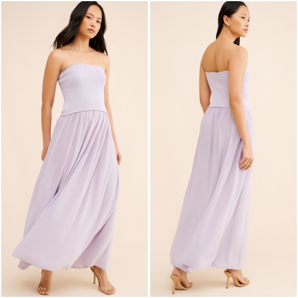Solid & Striped The Sasha Maxi Dress Lilac Large NWT New